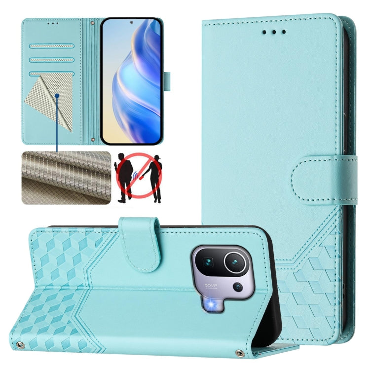 Honeycomb Embossing RFID Leather Phone Case, For Xiaomi Poco C40 / Redmi 10C, For Xiaomi Civi 1S, For Xiaomi Poco M4 Pro 4G, For Xiaomi Poco X4 Pro 5G, For Xiaomi Mi 11 Lite / Mi 11 Lite 5G NE, For Xiaomi 11T / 11T Pro, For Xiaomi Poco X3 GT           ...