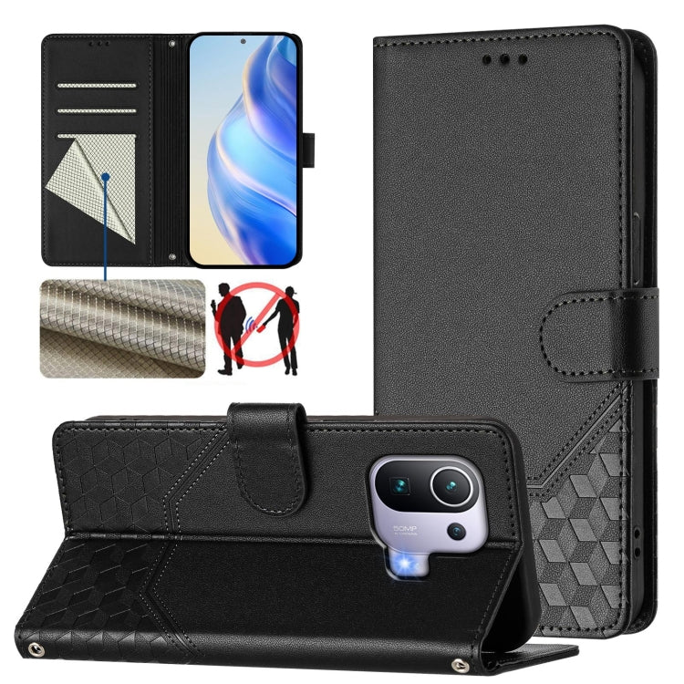 Honeycomb Embossing RFID Leather Phone Case, For Xiaomi Poco C40 / Redmi 10C, For Xiaomi Civi 1S, For Xiaomi Poco M4 Pro 4G, For Xiaomi Poco X4 Pro 5G, For Xiaomi Mi 11 Lite / Mi 11 Lite 5G NE, For Xiaomi 11T / 11T Pro, For Xiaomi Poco X3 GT           ...