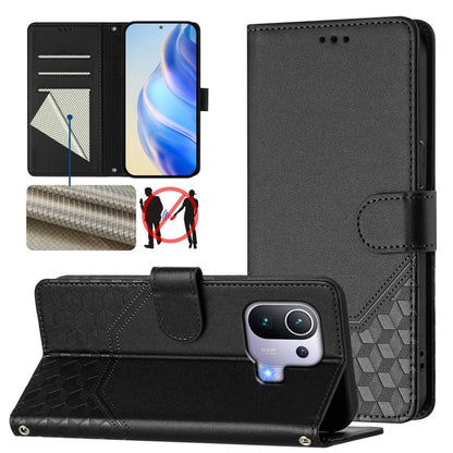 Honeycomb Embossing RFID Leather Phone Case, For Xiaomi Poco C40 / Redmi 10C, For Xiaomi Civi 1S, For Xiaomi Poco M4 Pro 4G, For Xiaomi Poco X4 Pro 5G, For Xiaomi Mi 11 Lite / Mi 11 Lite 5G NE, For Xiaomi 11T / 11T Pro, For Xiaomi Poco X3 GT           ...