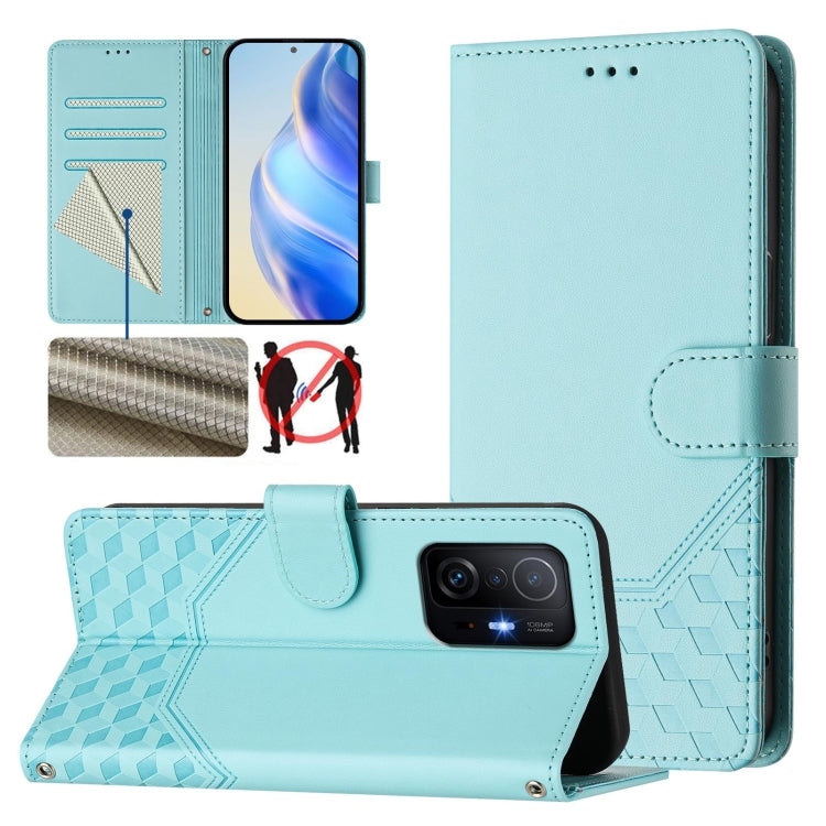 Honeycomb Embossing RFID Leather Phone Case, For Xiaomi Poco C40 / Redmi 10C, For Xiaomi Civi 1S, For Xiaomi Poco M4 Pro 4G, For Xiaomi Poco X4 Pro 5G, For Xiaomi Mi 11 Lite / Mi 11 Lite 5G NE, For Xiaomi 11T / 11T Pro, For Xiaomi Poco X3 GT           ...