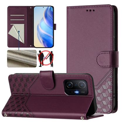 Honeycomb Embossing RFID Leather Phone Case, For Xiaomi Poco C40 / Redmi 10C, For Xiaomi Civi 1S, For Xiaomi Poco M4 Pro 4G, For Xiaomi Poco X4 Pro 5G, For Xiaomi Mi 11 Lite / Mi 11 Lite 5G NE, For Xiaomi 11T / 11T Pro, For Xiaomi Poco X3 GT           ...