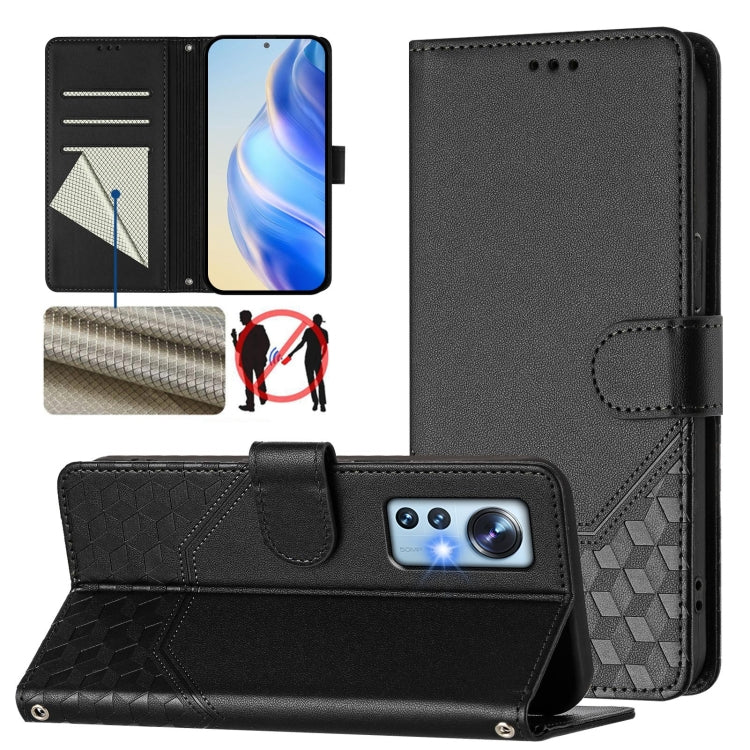 Honeycomb Embossing RFID Leather Phone Case, For Xiaomi 12 5G / 12X 5G / 12S 5G, For Xiaomi 12 Lite, For Xiaomi Poco C40 / Redmi 10C, For Xiaomi Civi 1S, For Xiaomi Poco M4 Pro 4G, For Xiaomi Poco X4 Pro 5G, For Xiaomi Mi 11 Lite / Mi 11 Lite 5G NE    ...