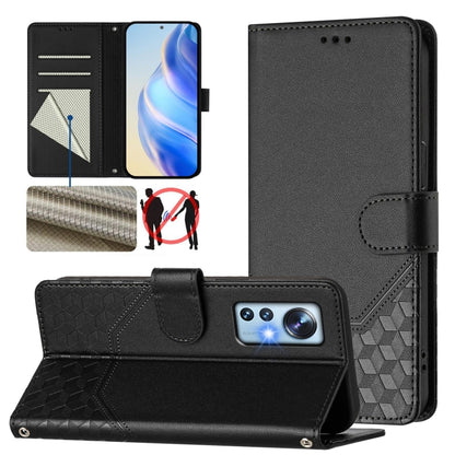 Honeycomb Embossing RFID Leather Phone Case, For Xiaomi 12 5G / 12X 5G / 12S 5G, For Xiaomi 12 Lite, For Xiaomi Poco C40 / Redmi 10C, For Xiaomi Civi 1S, For Xiaomi Poco M4 Pro 4G, For Xiaomi Poco X4 Pro 5G, For Xiaomi Mi 11 Lite / Mi 11 Lite 5G NE    ...