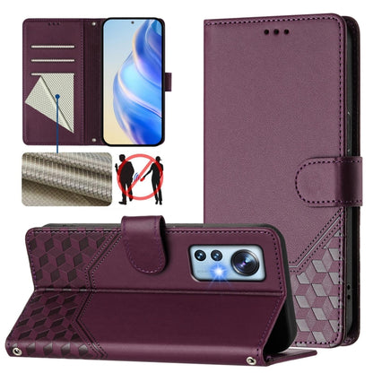 Honeycomb Embossing RFID Leather Phone Case, For Xiaomi 12 5G / 12X 5G / 12S 5G, For Xiaomi 12 Lite, For Xiaomi Poco C40 / Redmi 10C, For Xiaomi Civi 1S, For Xiaomi Poco M4 Pro 4G, For Xiaomi Poco X4 Pro 5G, For Xiaomi Mi 11 Lite / Mi 11 Lite 5G NE    ...