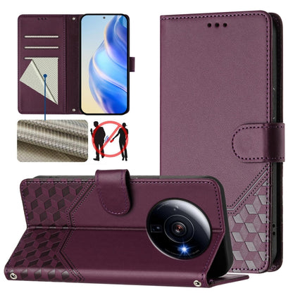 Honeycomb Embossing RFID Leather Phone Case, For Xiaomi Poco X6 Neo 5G, For Xiaomi Poco X6 Pro / Redmi K70E, For Xiaomi Poco X6 5G, For Xiaomi 14 Ultra 5G, For Xiaomi 14 Pro 5G, For Xiaomi 14, For Xiaomi Poco F5 / Redmi Note 12 Turbo 5G                ...