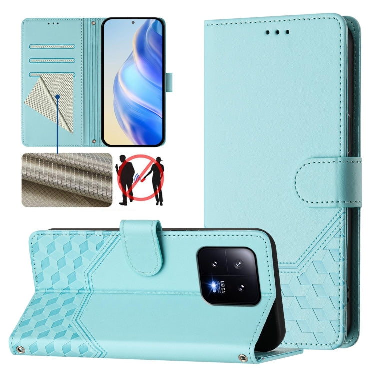 Honeycomb Embossing RFID Leather Phone Case, For Xiaomi Poco X6 Neo 5G, For Xiaomi Poco X6 Pro / Redmi K70E, For Xiaomi Poco X6 5G, For Xiaomi 14 Ultra 5G, For Xiaomi 14 Pro 5G, For Xiaomi 14, For Xiaomi Poco F5 / Redmi Note 12 Turbo 5G                ...