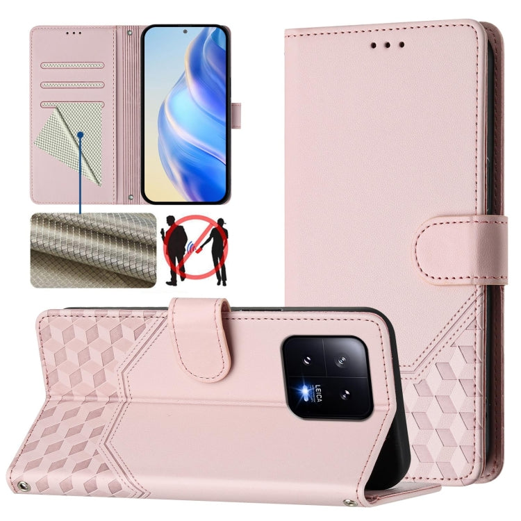 Honeycomb Embossing RFID Leather Phone Case, For Xiaomi Poco X6 Neo 5G, For Xiaomi Poco X6 Pro / Redmi K70E, For Xiaomi Poco X6 5G, For Xiaomi 14 Ultra 5G, For Xiaomi 14 Pro 5G, For Xiaomi 14, For Xiaomi Poco F5 / Redmi Note 12 Turbo 5G                ...