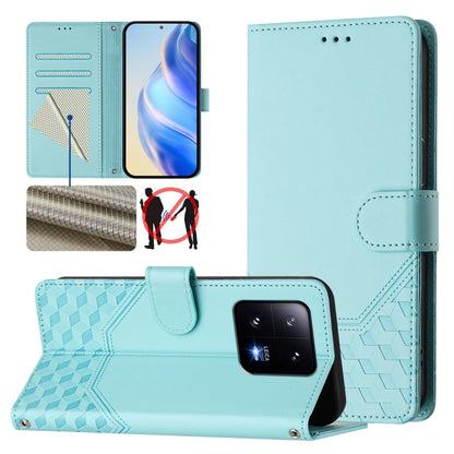 Honeycomb Embossing RFID Leather Phone Case, For Xiaomi Poco X6 Neo 5G, For Xiaomi Poco X6 Pro / Redmi K70E, For Xiaomi Poco X6 5G, For Xiaomi 14 Ultra 5G, For Xiaomi 14 Pro 5G, For Xiaomi 14, For Xiaomi Poco F5 / Redmi Note 12 Turbo 5G                ...