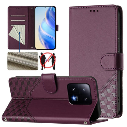 Honeycomb Embossing RFID Leather Phone Case, For Xiaomi Poco X6 Neo 5G, For Xiaomi Poco X6 Pro / Redmi K70E, For Xiaomi Poco X6 5G, For Xiaomi 14 Ultra 5G, For Xiaomi 14 Pro 5G, For Xiaomi 14, For Xiaomi Poco F5 / Redmi Note 12 Turbo 5G                ...