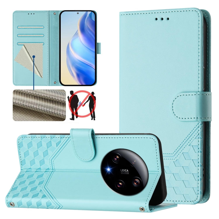 Honeycomb Embossing RFID Leather Phone Case, For Xiaomi Poco X6 Neo 5G, For Xiaomi Poco X6 Pro / Redmi K70E, For Xiaomi Poco X6 5G, For Xiaomi 14 Ultra 5G, For Xiaomi 14 Pro 5G, For Xiaomi 14, For Xiaomi Poco F5 / Redmi Note 12 Turbo 5G                ...