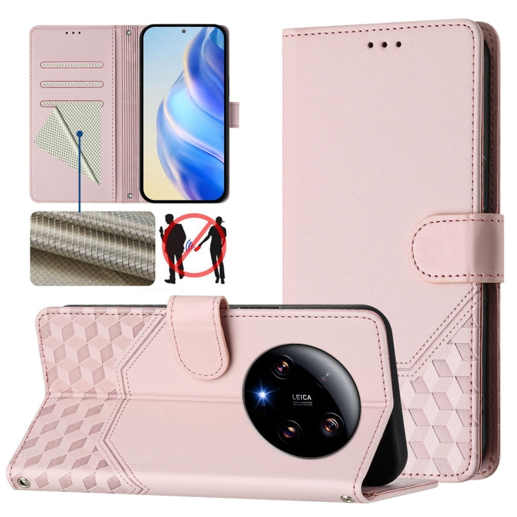 Honeycomb Embossing RFID Leather Phone Case, For Xiaomi Poco X6 Neo 5G, For Xiaomi Poco X6 Pro / Redmi K70E, For Xiaomi Poco X6 5G, For Xiaomi 14 Ultra 5G, For Xiaomi 14 Pro 5G, For Xiaomi 14, For Xiaomi Poco F5 / Redmi Note 12 Turbo 5G                ...