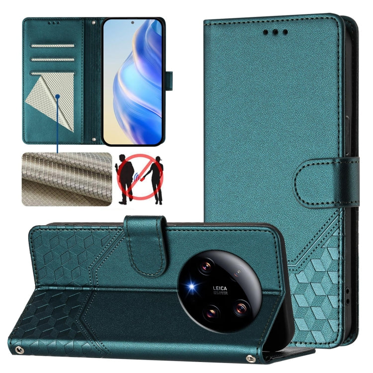 Honeycomb Embossing RFID Leather Phone Case, For Xiaomi Poco X6 Neo 5G, For Xiaomi Poco X6 Pro / Redmi K70E, For Xiaomi Poco X6 5G, For Xiaomi 14 Ultra 5G, For Xiaomi 14 Pro 5G, For Xiaomi 14, For Xiaomi Poco F5 / Redmi Note 12 Turbo 5G                ...