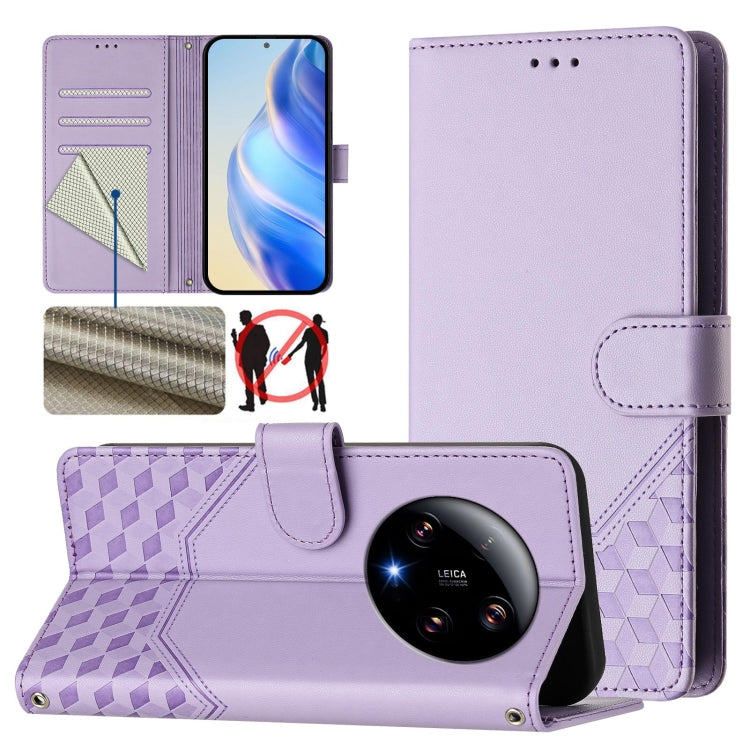Honeycomb Embossing RFID Leather Phone Case, For Xiaomi Poco X6 Neo 5G, For Xiaomi Poco X6 Pro / Redmi K70E, For Xiaomi Poco X6 5G, For Xiaomi 14 Ultra 5G, For Xiaomi 14 Pro 5G, For Xiaomi 14, For Xiaomi Poco F5 / Redmi Note 12 Turbo 5G                ...