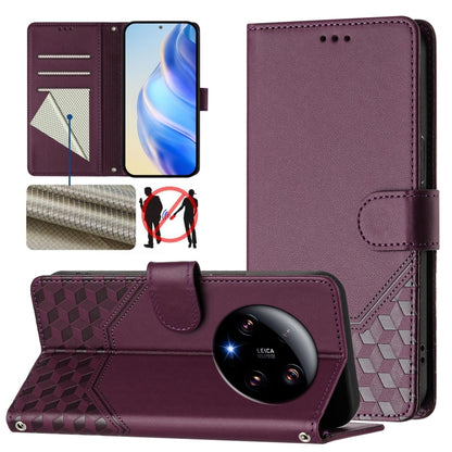 Honeycomb Embossing RFID Leather Phone Case, For Xiaomi Poco X6 Neo 5G, For Xiaomi Poco X6 Pro / Redmi K70E, For Xiaomi Poco X6 5G, For Xiaomi 14 Ultra 5G, For Xiaomi 14 Pro 5G, For Xiaomi 14, For Xiaomi Poco F5 / Redmi Note 12 Turbo 5G                ...