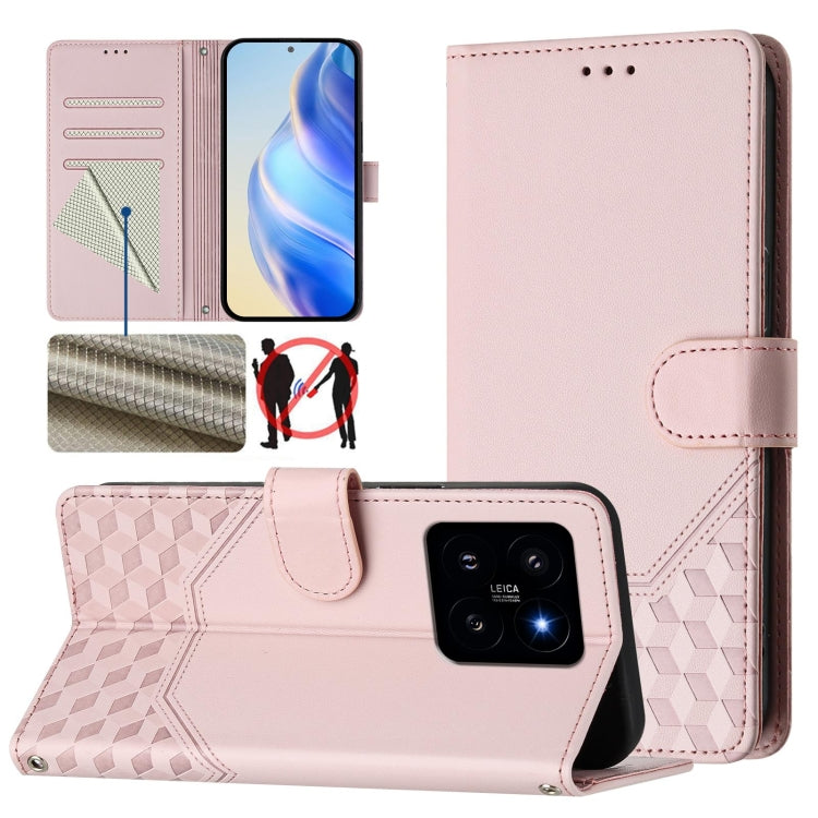 Honeycomb Embossing RFID Leather Phone Case, For Xiaomi Poco X6 Neo 5G, For Xiaomi Poco X6 Pro / Redmi K70E, For Xiaomi Poco X6 5G, For Xiaomi 14 Ultra 5G, For Xiaomi 14 Pro 5G, For Xiaomi 14, For Xiaomi Poco F5 / Redmi Note 12 Turbo 5G                ...