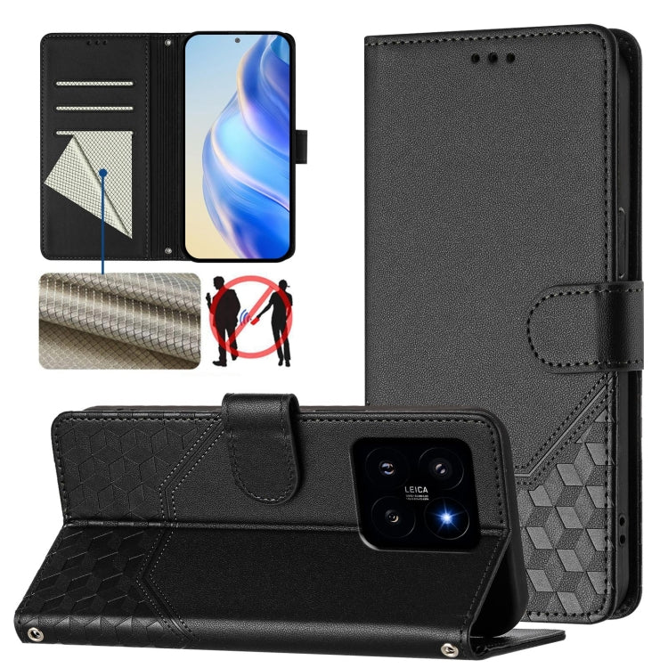 Honeycomb Embossing RFID Leather Phone Case, For Xiaomi Poco X6 Neo 5G, For Xiaomi Poco X6 Pro / Redmi K70E, For Xiaomi Poco X6 5G, For Xiaomi 14 Ultra 5G, For Xiaomi 14 Pro 5G, For Xiaomi 14, For Xiaomi Poco F5 / Redmi Note 12 Turbo 5G                ...