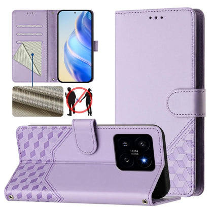 Honeycomb Embossing RFID Leather Phone Case, For Xiaomi Poco X6 Neo 5G, For Xiaomi Poco X6 Pro / Redmi K70E, For Xiaomi Poco X6 5G, For Xiaomi 14 Ultra 5G, For Xiaomi 14 Pro 5G, For Xiaomi 14, For Xiaomi Poco F5 / Redmi Note 12 Turbo 5G                ...