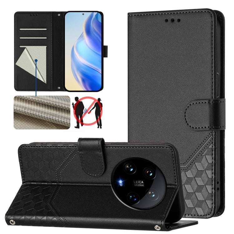 Honeycomb Embossing RFID Leather Phone Case, For Xiaomi Poco X6 Neo 5G, For Xiaomi Poco X6 Pro / Redmi K70E, For Xiaomi Poco X6 5G, For Xiaomi 14 Ultra 5G, For Xiaomi 14 Pro 5G, For Xiaomi 14, For Xiaomi Poco F5 / Redmi Note 12 Turbo 5G                ...