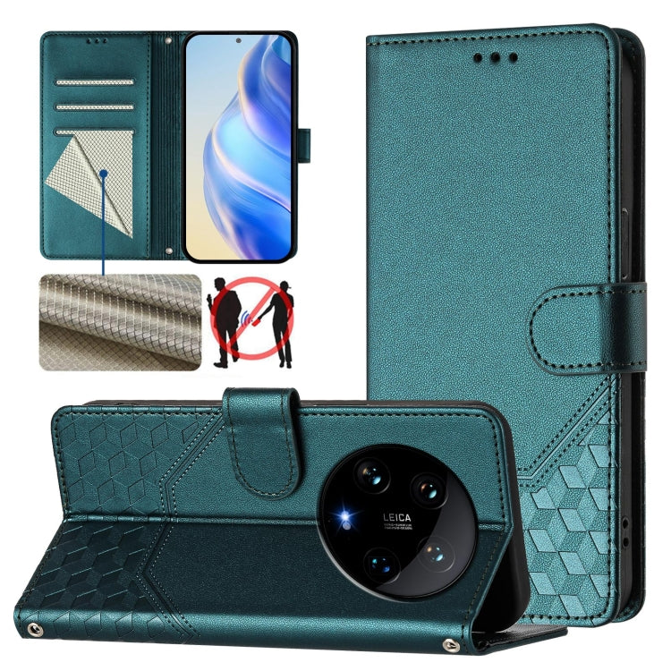 Honeycomb Embossing RFID Leather Phone Case, For Xiaomi Poco X6 Neo 5G, For Xiaomi Poco X6 Pro / Redmi K70E, For Xiaomi Poco X6 5G, For Xiaomi 14 Ultra 5G, For Xiaomi 14 Pro 5G, For Xiaomi 14, For Xiaomi Poco F5 / Redmi Note 12 Turbo 5G                ...