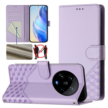 Honeycomb Embossing RFID Leather Phone Case, For Xiaomi Poco X6 Neo 5G, For Xiaomi Poco X6 Pro / Redmi K70E, For Xiaomi Poco X6 5G, For Xiaomi 14 Ultra 5G, For Xiaomi 14 Pro 5G, For Xiaomi 14, For Xiaomi Poco F5 / Redmi Note 12 Turbo 5G                ...