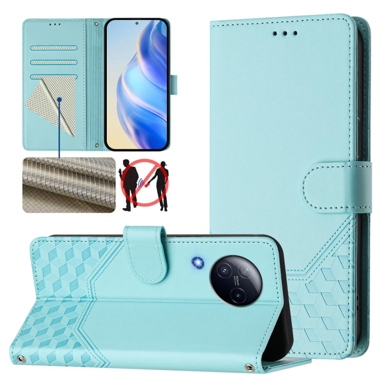 Honeycomb Embossing RFID Leather Phone Case, For Xiaomi Poco X6 Neo 5G, For Xiaomi Poco X6 Pro / Redmi K70E, For Xiaomi Poco X6 5G, For Xiaomi 14 Ultra 5G, For Xiaomi 14 Pro 5G, For Xiaomi 14, For Xiaomi Poco F5 / Redmi Note 12 Turbo 5G                ...