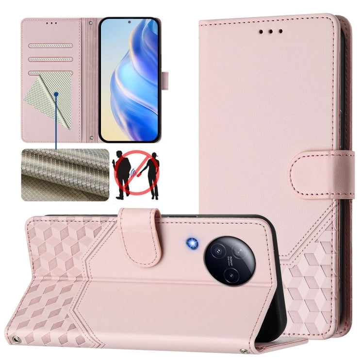Honeycomb Embossing RFID Leather Phone Case, For Xiaomi Poco X6 Neo 5G, For Xiaomi Poco X6 Pro / Redmi K70E, For Xiaomi Poco X6 5G, For Xiaomi 14 Ultra 5G, For Xiaomi 14 Pro 5G, For Xiaomi 14, For Xiaomi Poco F5 / Redmi Note 12 Turbo 5G                ...