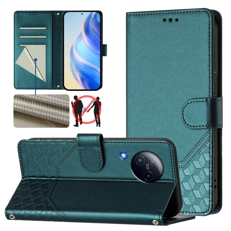 Honeycomb Embossing RFID Leather Phone Case, For Xiaomi Poco X6 Neo 5G, For Xiaomi Poco X6 Pro / Redmi K70E, For Xiaomi Poco X6 5G, For Xiaomi 14 Ultra 5G, For Xiaomi 14 Pro 5G, For Xiaomi 14, For Xiaomi Poco F5 / Redmi Note 12 Turbo 5G                ...