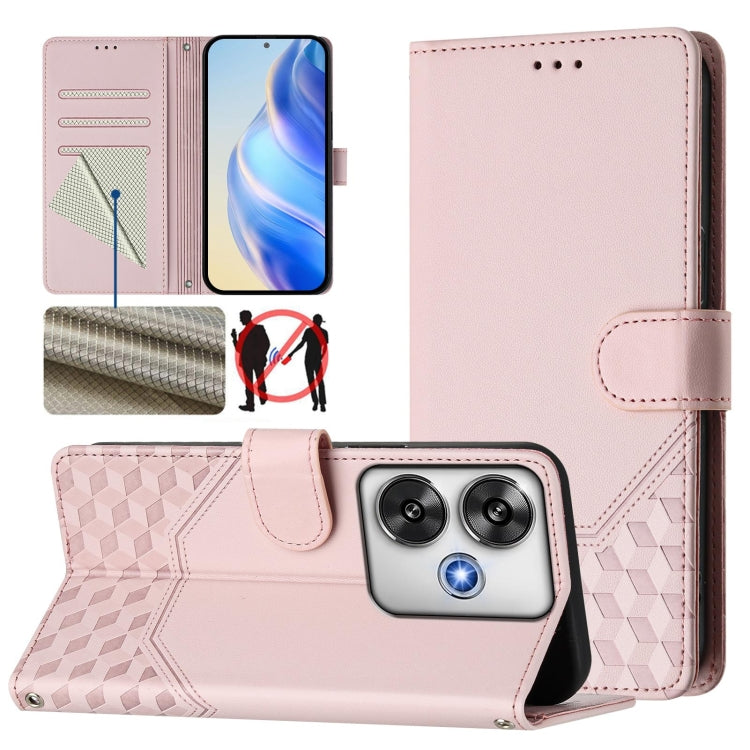 Honeycomb Embossing RFID Leather Phone Case, For Xiaomi Poco F6 5G, For Xiaomi Poco M6 Pro 4G, For Xiaomi Poco X6 Neo 5G, For Xiaomi Poco X6 Pro / Redmi K70E, For Xiaomi Poco X6 5G, For Xiaomi 14 Ultra 5G, For Xiaomi 14 Pro 5G, For Xiaomi 14           ...
