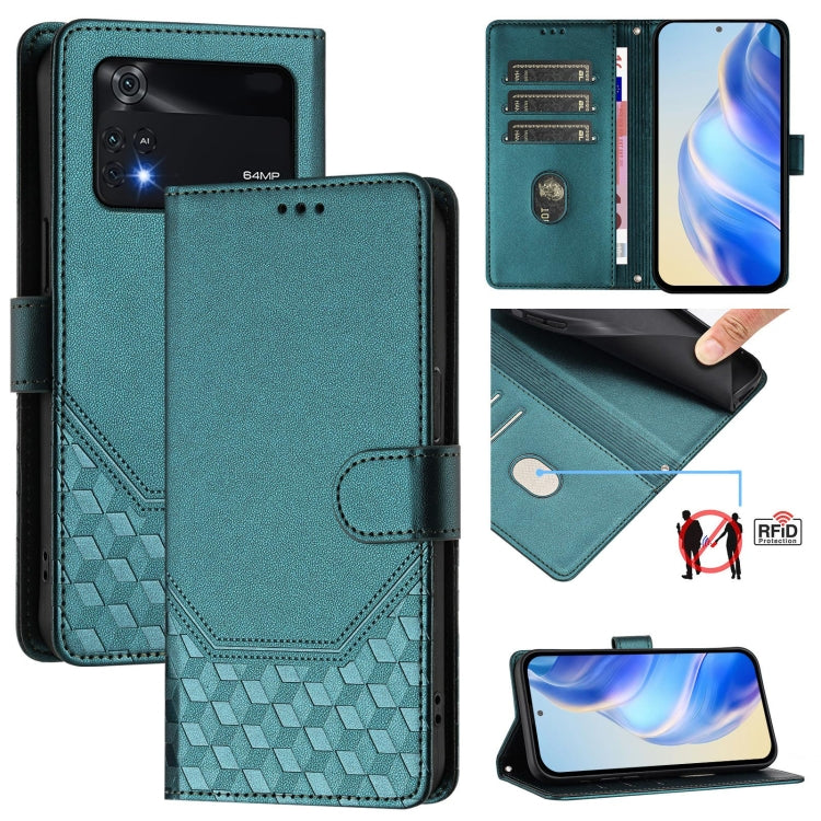 Honeycomb Embossing RFID Leather Phone Case, For Xiaomi Poco C40 / Redmi 10C, For Xiaomi Civi 1S, For Xiaomi Poco M4 Pro 4G, For Xiaomi Poco X4 Pro 5G, For Xiaomi Mi 11 Lite / Mi 11 Lite 5G NE, For Xiaomi 11T / 11T Pro, For Xiaomi Poco X3 GT           ...