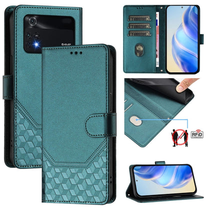 Honeycomb Embossing RFID Leather Phone Case, For Xiaomi Poco C40 / Redmi 10C, For Xiaomi Civi 1S, For Xiaomi Poco M4 Pro 4G, For Xiaomi Poco X4 Pro 5G, For Xiaomi Mi 11 Lite / Mi 11 Lite 5G NE, For Xiaomi 11T / 11T Pro, For Xiaomi Poco X3 GT           ...