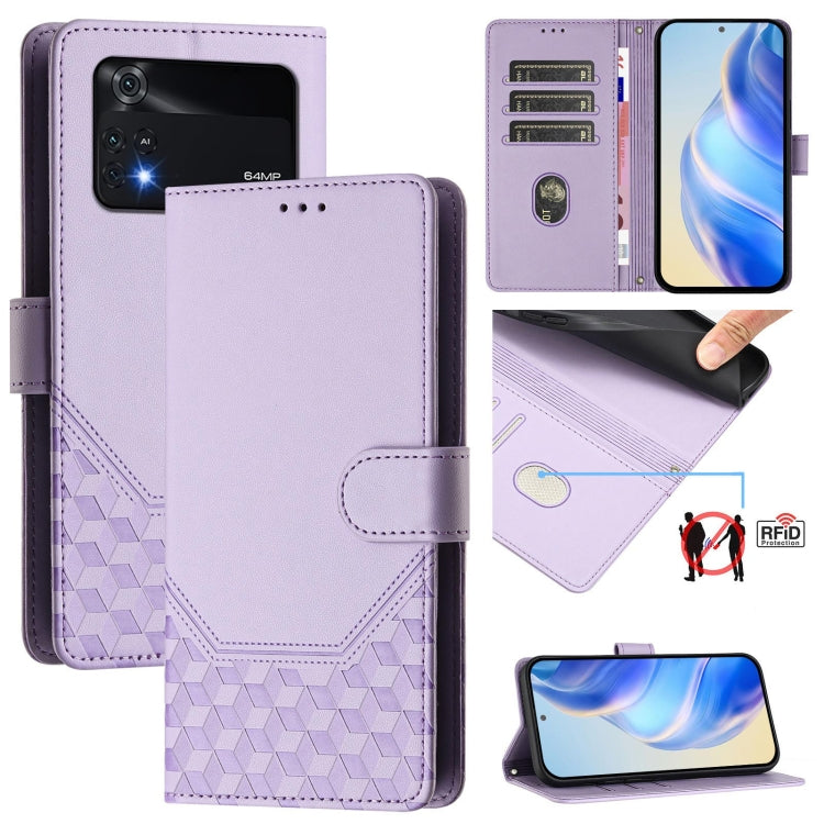 Honeycomb Embossing RFID Leather Phone Case, For Xiaomi Poco C40 / Redmi 10C, For Xiaomi Civi 1S, For Xiaomi Poco M4 Pro 4G, For Xiaomi Poco X4 Pro 5G, For Xiaomi Mi 11 Lite / Mi 11 Lite 5G NE, For Xiaomi 11T / 11T Pro, For Xiaomi Poco X3 GT           ...
