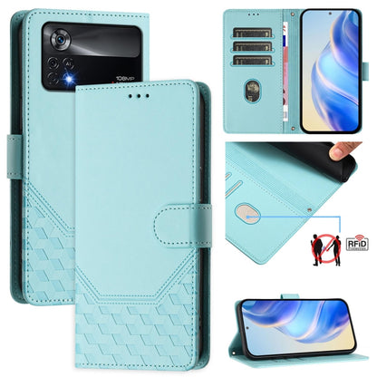 Honeycomb Embossing RFID Leather Phone Case, For Xiaomi Poco C40 / Redmi 10C, For Xiaomi Civi 1S, For Xiaomi Poco M4 Pro 4G, For Xiaomi Poco X4 Pro 5G, For Xiaomi Mi 11 Lite / Mi 11 Lite 5G NE, For Xiaomi 11T / 11T Pro, For Xiaomi Poco X3 GT           ...