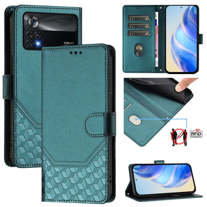 Honeycomb Embossing RFID Leather Phone Case, For Xiaomi Poco C40 / Redmi 10C, For Xiaomi Civi 1S, For Xiaomi Poco M4 Pro 4G, For Xiaomi Poco X4 Pro 5G, For Xiaomi Mi 11 Lite / Mi 11 Lite 5G NE, For Xiaomi 11T / 11T Pro, For Xiaomi Poco X3 GT           ...