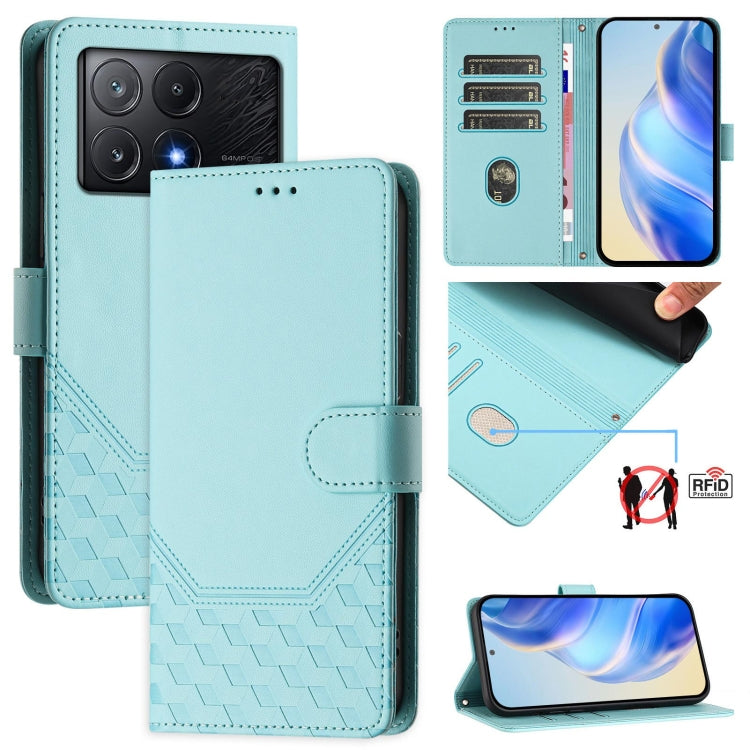 Honeycomb Embossing RFID Leather Phone Case, For Xiaomi Poco X6 Neo 5G, For Xiaomi Poco X6 Pro / Redmi K70E, For Xiaomi Poco X6 5G, For Xiaomi 14 Ultra 5G, For Xiaomi 14 Pro 5G, For Xiaomi 14, For Xiaomi Poco F5 / Redmi Note 12 Turbo 5G                ...