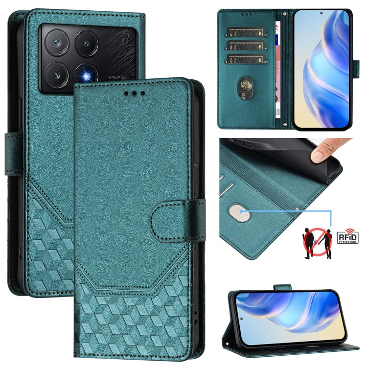 Honeycomb Embossing RFID Leather Phone Case, For Xiaomi Poco X6 Neo 5G, For Xiaomi Poco X6 Pro / Redmi K70E, For Xiaomi Poco X6 5G, For Xiaomi 14 Ultra 5G, For Xiaomi 14 Pro 5G, For Xiaomi 14, For Xiaomi Poco F5 / Redmi Note 12 Turbo 5G                ...
