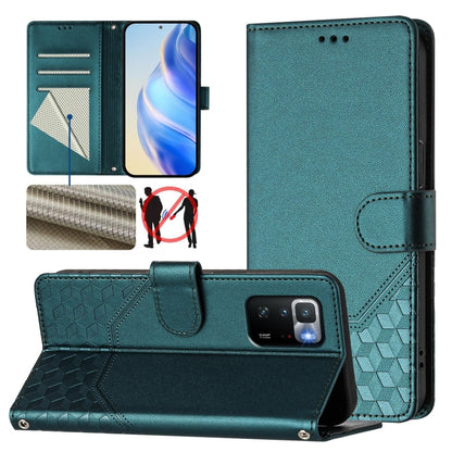 Honeycomb Embossing RFID Leather Phone Case, For Xiaomi Poco C40 / Redmi 10C, For Xiaomi Civi 1S, For Xiaomi Poco M4 Pro 4G, For Xiaomi Poco X4 Pro 5G, For Xiaomi Mi 11 Lite / Mi 11 Lite 5G NE, For Xiaomi 11T / 11T Pro, For Xiaomi Poco X3 GT           ...