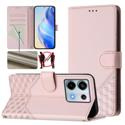 Honeycomb Embossing RFID Leather Phone Case, For Xiaomi Poco X6 Neo 5G, For Xiaomi Poco X6 Pro / Redmi K70E, For Xiaomi Poco X6 5G, For Xiaomi 14 Ultra 5G, For Xiaomi 14 Pro 5G, For Xiaomi 14, For Xiaomi Poco F5 / Redmi Note 12 Turbo 5G                ...