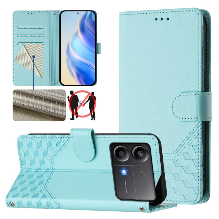 Honeycomb Embossing RFID Leather Phone Case, For Xiaomi Poco F6 5G, For Xiaomi Poco M6 Pro 4G, For Xiaomi Poco X6 Neo 5G, For Xiaomi Poco X6 Pro / Redmi K70E, For Xiaomi Poco X6 5G, For Xiaomi 14 Ultra 5G, For Xiaomi 14 Pro 5G, For Xiaomi 14           ...