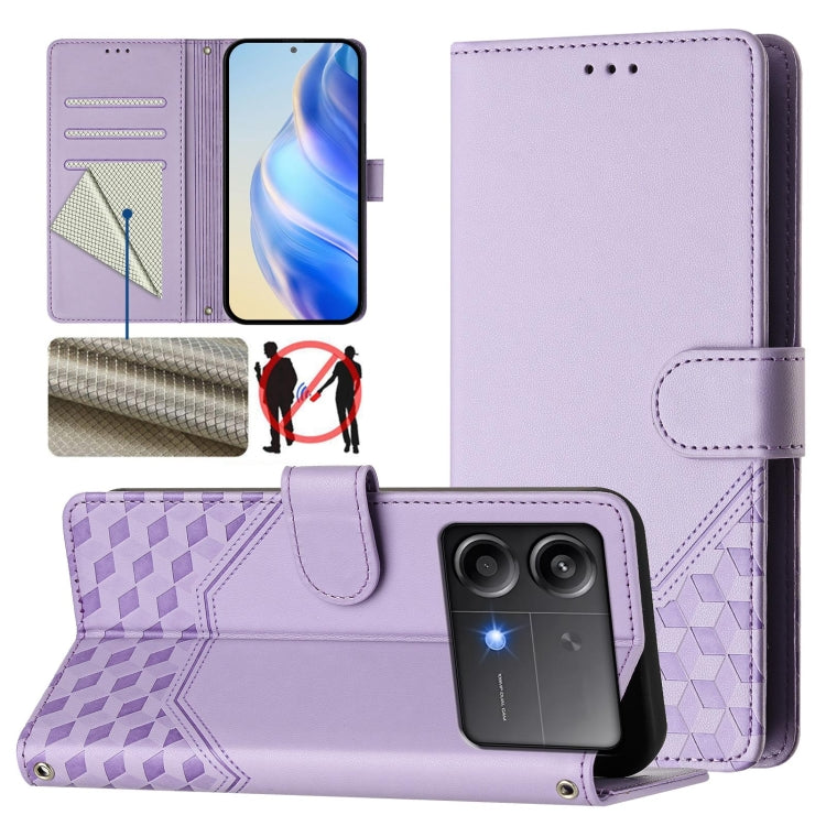 Honeycomb Embossing RFID Leather Phone Case, For Xiaomi Poco F6 5G, For Xiaomi Poco M6 Pro 4G, For Xiaomi Poco X6 Neo 5G, For Xiaomi Poco X6 Pro / Redmi K70E, For Xiaomi Poco X6 5G, For Xiaomi 14 Ultra 5G, For Xiaomi 14 Pro 5G, For Xiaomi 14           ...
