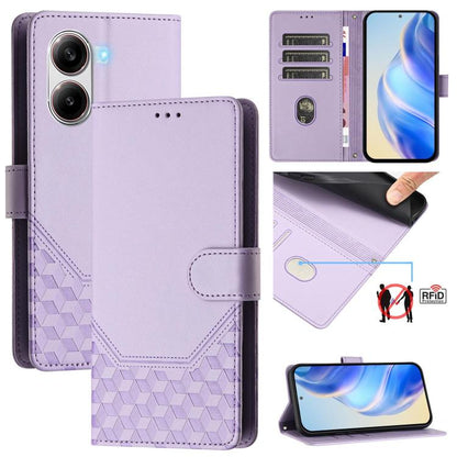 Étui de téléphone en cuir RFID avec gaufrage nid d'abeille, pour Redmi 15 5G Global / 15 4G SEA 169.5mm, pour Xiaomi 15T Pro 5G, pour Xiaomi 15T 5G, pour Xiaomi Civi 5 Pro 5G, pour Xiaomi 15S Pro 5G, pour Xiaomi Poco M6 Plus / Redmi 13x 4G
