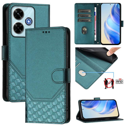 Étui de téléphone en cuir RFID avec gaufrage nid d'abeille, pour Redmi 15 5G Global / 15 4G SEA 169.5mm, pour Xiaomi 15T Pro 5G, pour Xiaomi 15T 5G, pour Xiaomi Civi 5 Pro 5G, pour Xiaomi 15S Pro 5G, pour Xiaomi Poco M6 Plus / Redmi 13x 4G