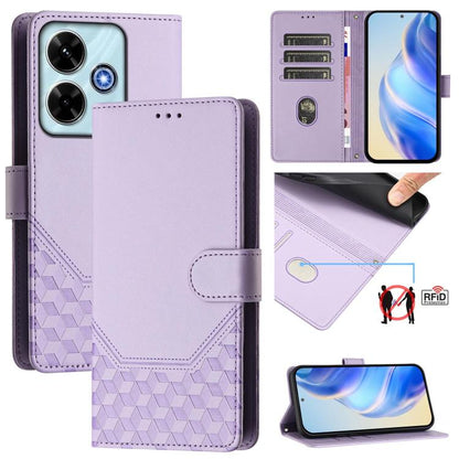 Étui de téléphone en cuir RFID avec gaufrage nid d'abeille, pour Redmi 15 5G Global / 15 4G SEA 169.5mm, pour Xiaomi 15T Pro 5G, pour Xiaomi 15T 5G, pour Xiaomi Civi 5 Pro 5G, pour Xiaomi 15S Pro 5G, pour Xiaomi Poco M6 Plus / Redmi 13x 4G