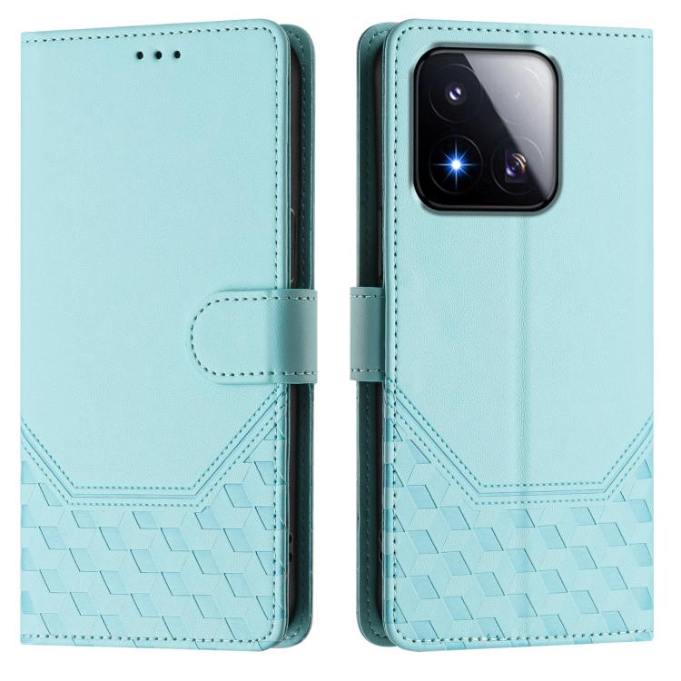 Étui de téléphone en cuir RFID avec gaufrage nid d'abeille, pour Redmi 15 5G Global / 15 4G SEA 169.5mm, pour Xiaomi 15T Pro 5G, pour Xiaomi 15T 5G, pour Xiaomi Civi 5 Pro 5G, pour Xiaomi 15S Pro 5G, pour Xiaomi Poco M6 Plus / Redmi 13x 4G
