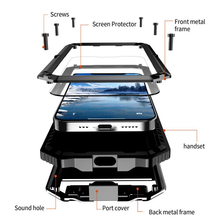 R-JUST Life Waterproof Dustproof Shockproof Holder Phone Case, For iPhone 17e / 16e, For iPhone 17 Pro Max, For iPhone 17 Pro, For iPhone 17, For iPhone 16 Pro Max, For iPhone 16 Plus, For iPhone 15 Pro Max, For iPhone 15 Plus