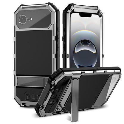R-JUST Life Waterproof Dustproof Shockproof Holder Phone Case, For iPhone 18 Pro, For iPhone 18 Pro Max, For iPhone 17e / 16e, For iPhone 17 Pro Max, For iPhone 17 Pro, For iPhone 17, For iPhone 16 Pro Max, For iPhone 16 Plus, For iPhone 15 Pro Max    ...