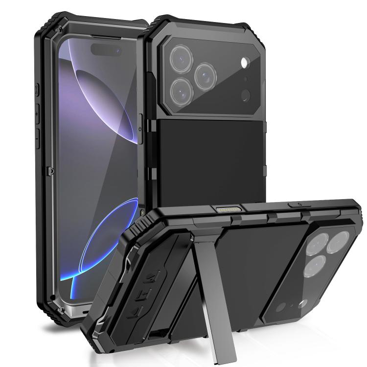 R-JUST Life Waterproof Dustproof Shockproof Holder Phone Case, For iPhone 18 Pro, For iPhone 18 Pro Max, For iPhone 17e / 16e, For iPhone 17 Pro Max, For iPhone 17 Pro, For iPhone 17, For iPhone 16 Pro Max, For iPhone 16 Plus, For iPhone 15 Pro Max    ...