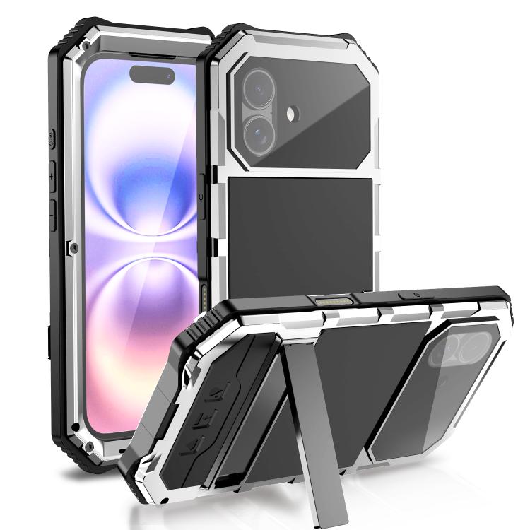 R-JUST Life Waterproof Dustproof Shockproof Holder Phone Case, For iPhone 17e / 16e, For iPhone 17 Pro Max, For iPhone 17 Pro, For iPhone 17, For iPhone 16 Pro Max, For iPhone 16 Plus, For iPhone 15 Pro Max, For iPhone 15 Plus