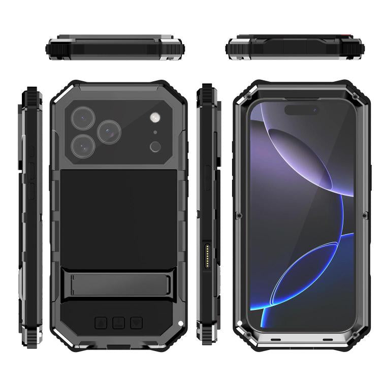 R-JUST Life Waterproof Dustproof Shockproof Holder Phone Case, For iPhone 18 Pro, For iPhone 18 Pro Max, For iPhone 17e / 16e, For iPhone 17 Pro Max, For iPhone 17 Pro, For iPhone 17, For iPhone 16 Pro Max, For iPhone 16 Plus, For iPhone 15 Pro Max    ...