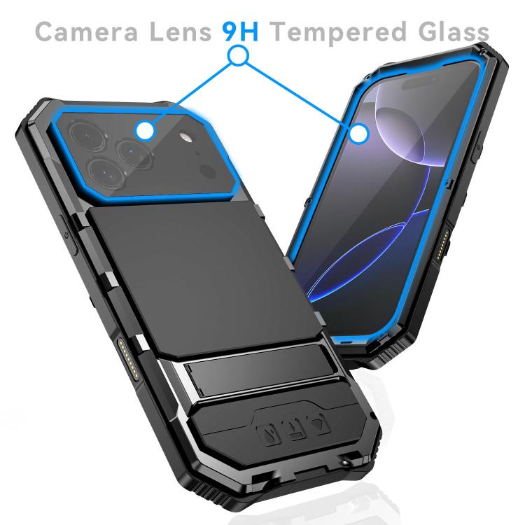 R-JUST Life Waterproof Dustproof Shockproof Holder Phone Case, For iPhone 18 Pro, For iPhone 18 Pro Max, For iPhone 17e / 16e, For iPhone 17 Pro Max, For iPhone 17 Pro, For iPhone 17, For iPhone 16 Pro Max, For iPhone 16 Plus, For iPhone 15 Pro Max    ...