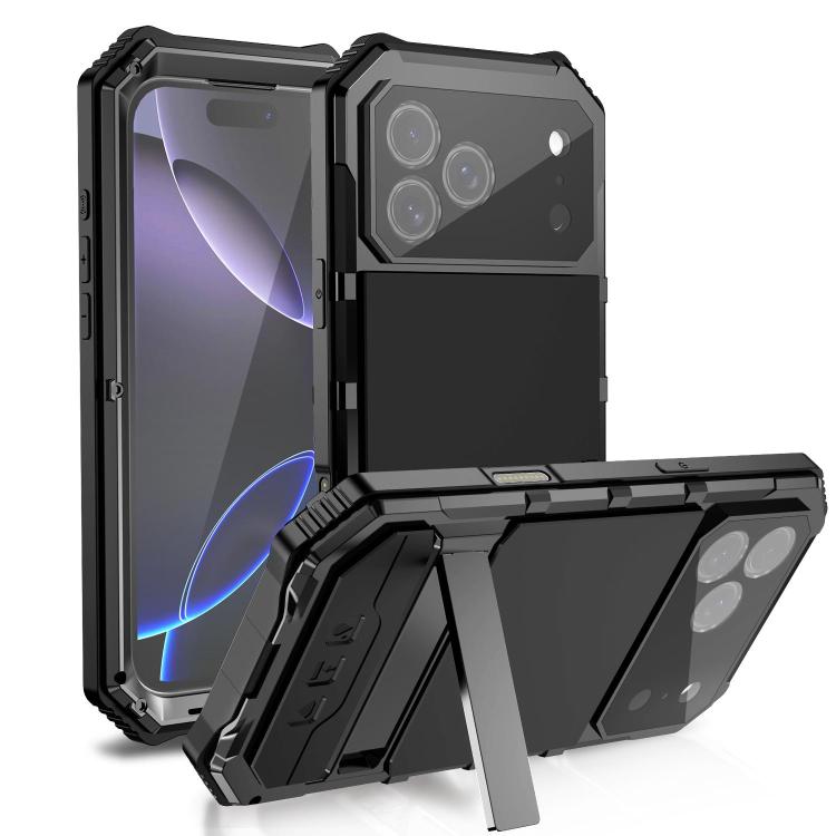 R-JUST Life Waterproof Dustproof Shockproof Holder Phone Case, For iPhone 18 Pro, For iPhone 18 Pro Max, For iPhone 17e / 16e, For iPhone 17 Pro Max, For iPhone 17 Pro, For iPhone 17, For iPhone 16 Pro Max, For iPhone 16 Plus, For iPhone 15 Pro Max    ...